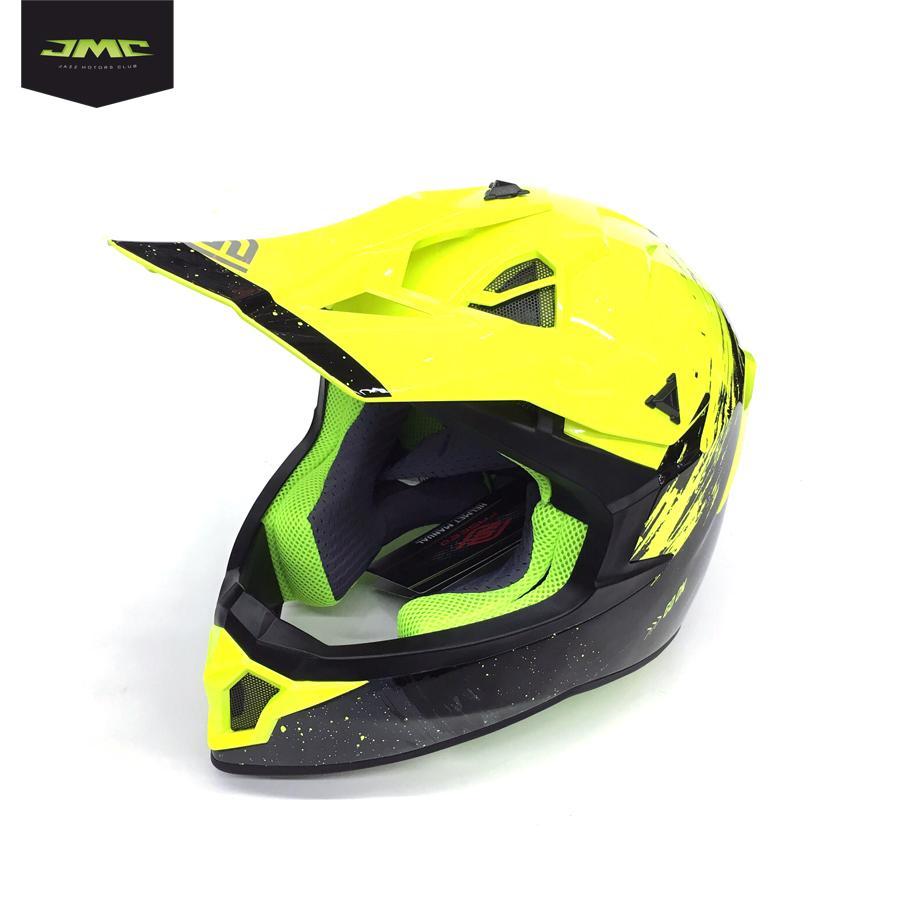 Мотошлем кроссовый Faseed FS-610 Fiber JMSZL (Glossy yellow black)